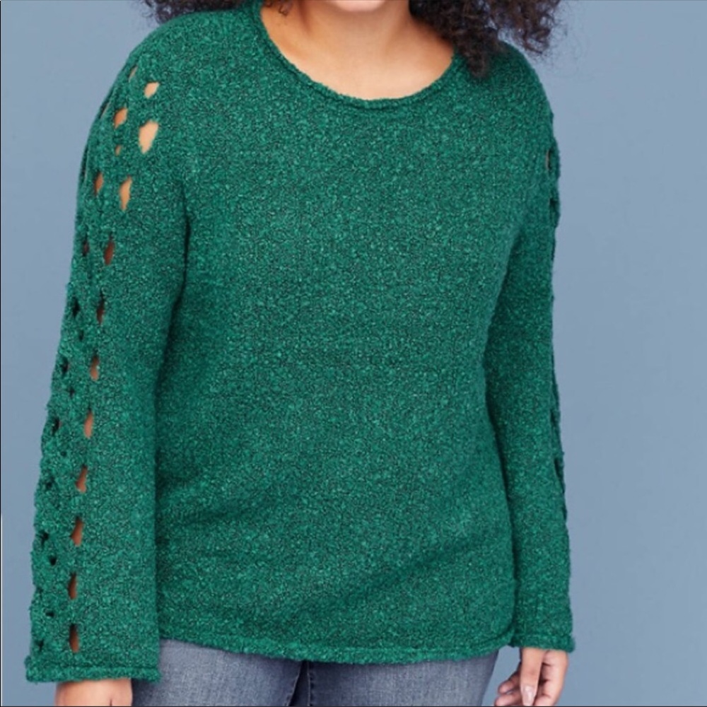 Lane Bryant green long sleeve sweater size 14-16